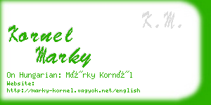 kornel marky business card